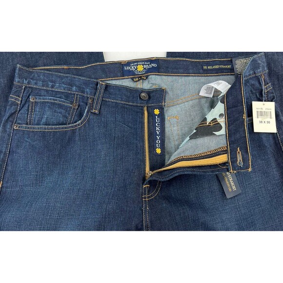 New Lucky Brand Mens 181 Relaxed Straight Fit Denim Blue Jeans Size 38 x 31 - Picture 7 of 12